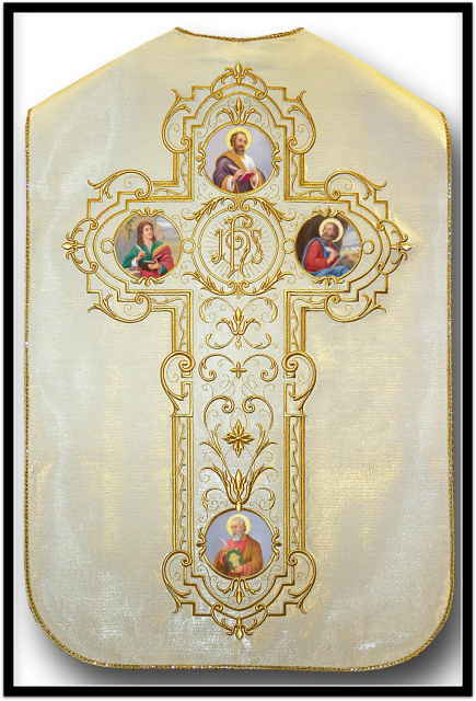 Classic Roman Embroidered Vestments with Four Evangelists